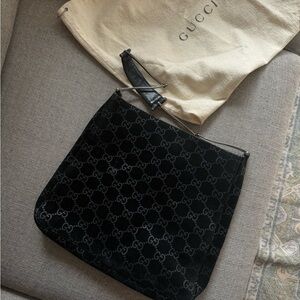 Gucci Black Monogram Shoulder Bag
